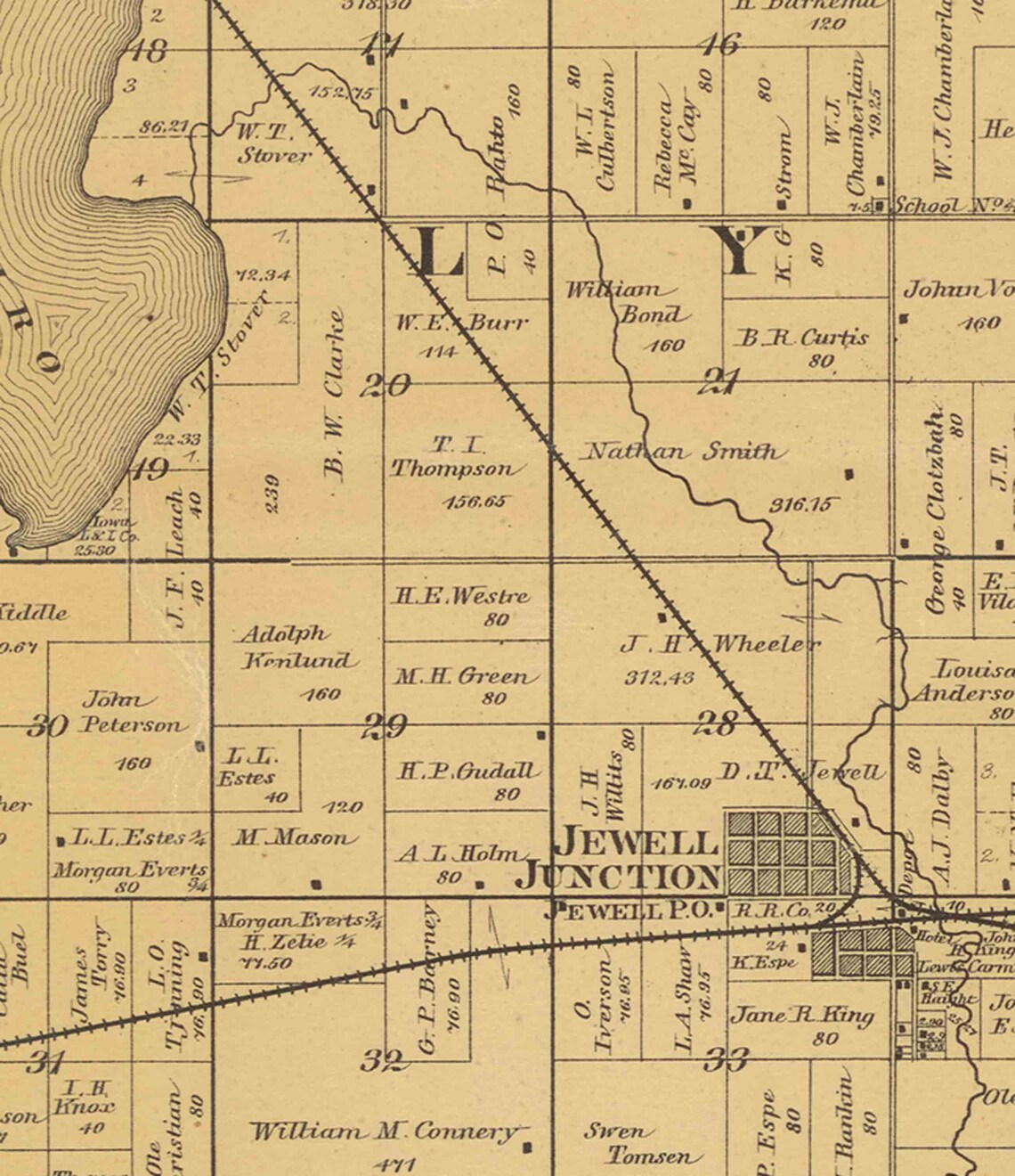 Hamilton County Iowa 1883 Old Wall Map With Landowner Names Etsy