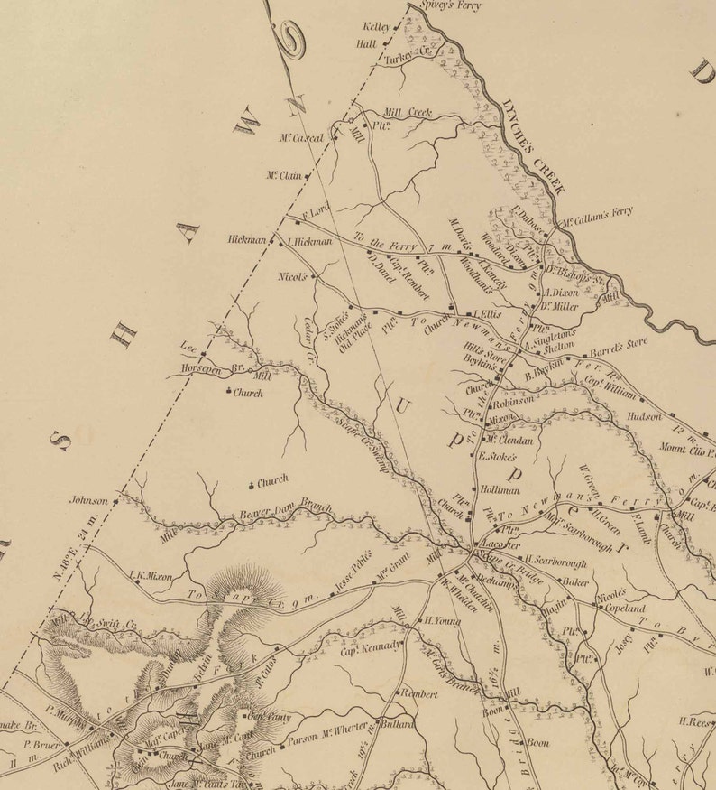 Sumter District South Carolina 1825 Old County Wall Map Etsy
