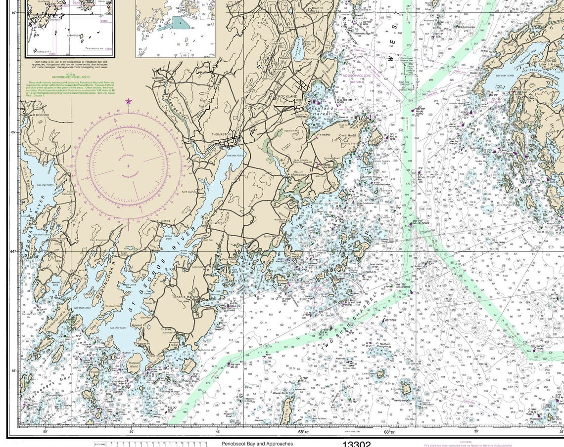 Vinalhaven & Penobscot Bay 2014 Nautical Map maine CUSTOM Etsy