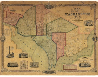 Washington DC - 1851 - City Map - Keily - Reprint