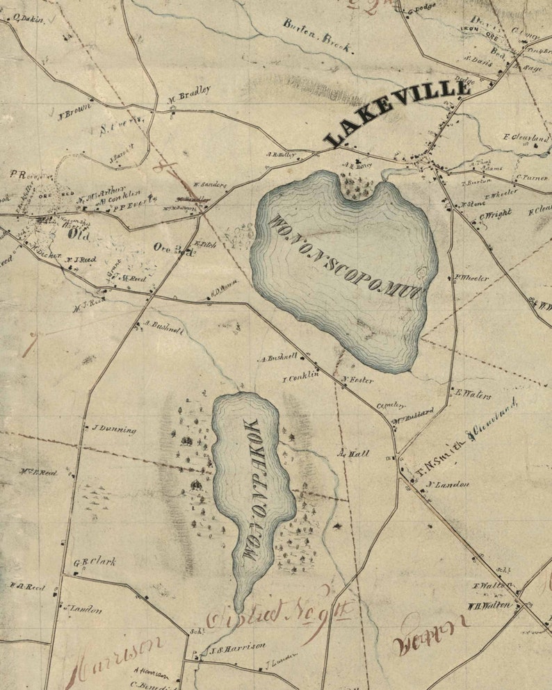 Salisbury Connecticut 1853 Old Map Reprint Homeowners Etsy