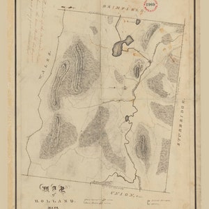 Holland 1831 Town Plan - Old Roads Reprint, Massachusetts Archives - MA
