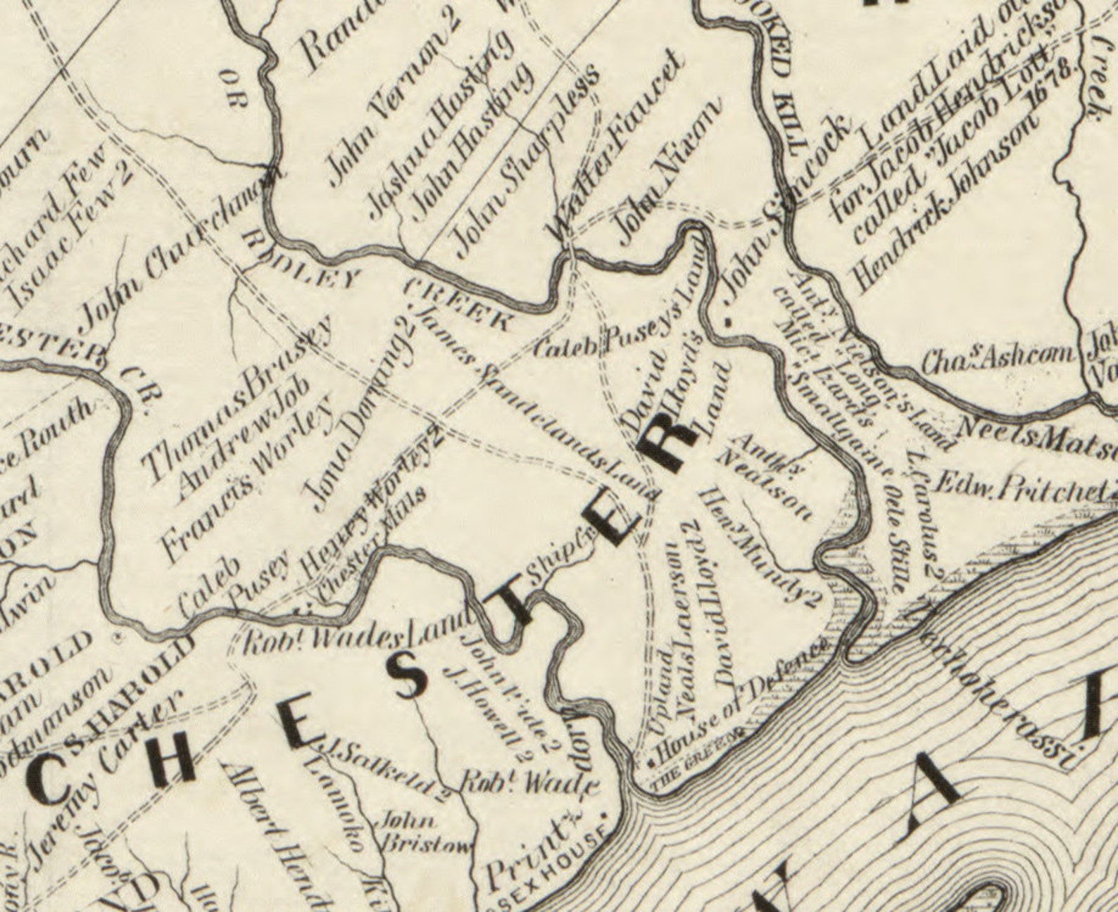 Delaware County Pennsylvania Ca 1790 Early Settlements Old Etsy