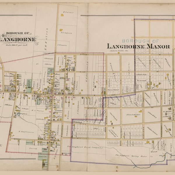 Langhorne Map Print Etsy