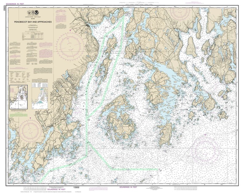 Vinalhaven & Penobscot Bay 2014 Nautical Map Maine CUSTOM Etsy