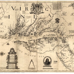 Virginia 1673 State Map  Herman  Reprint