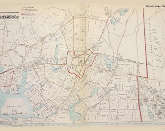 Southampton Bridgehampton Georgica Pond Sagaponack Wainscott, New York 1916 Old Map Reprint - Suffolk Co. Atlas South Vol. 2 Reprint LI NY 7