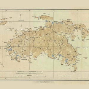 Saint John - 1922 Map Virgin Islands Topographical - NOAA - Atlantic Harbors PRV 3241
