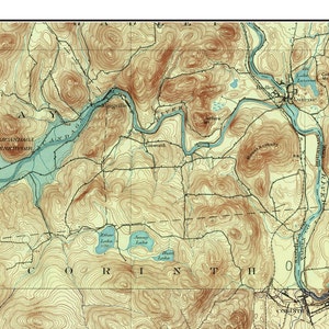 Great Sacandaga Lake & Vicinity 1937 USGS Old Topographic map Reprint Custom Composite Reprint New York Eastern Lakes image 4
