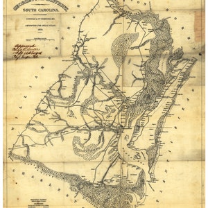 May include: An antique map of Georgetown District, South Carolina, showing roads, rivers, and towns. The map is dated 1824 and includes the text "Approved Chas. Router, d.t. udronges, Chf. Engs Dis."