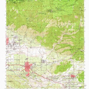 Redlands 1954 Old Topo Map - San Bernadino National Forest - quad reprint - 15x15 USGS Topographic California 298750