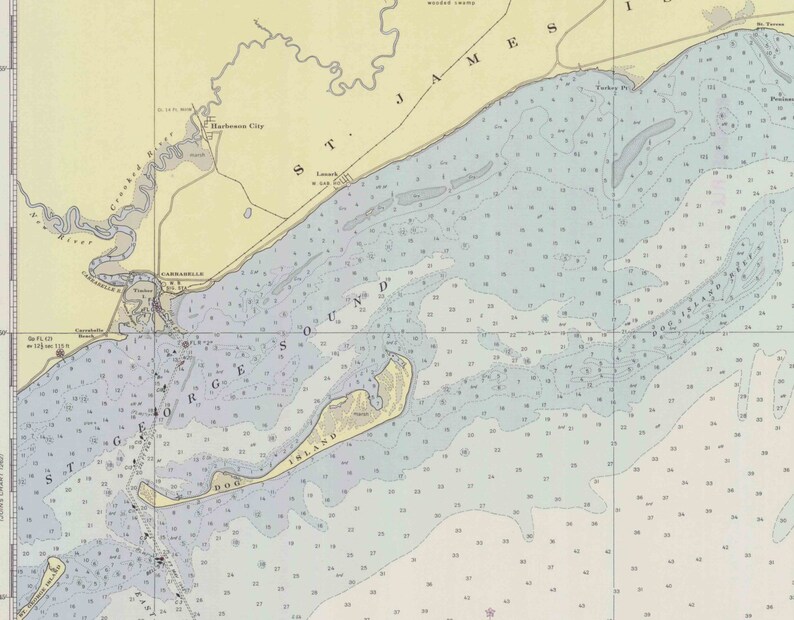 Apalachee Bay 1943 Ochlockonee Bay Aucilla River Rock Point Etsy