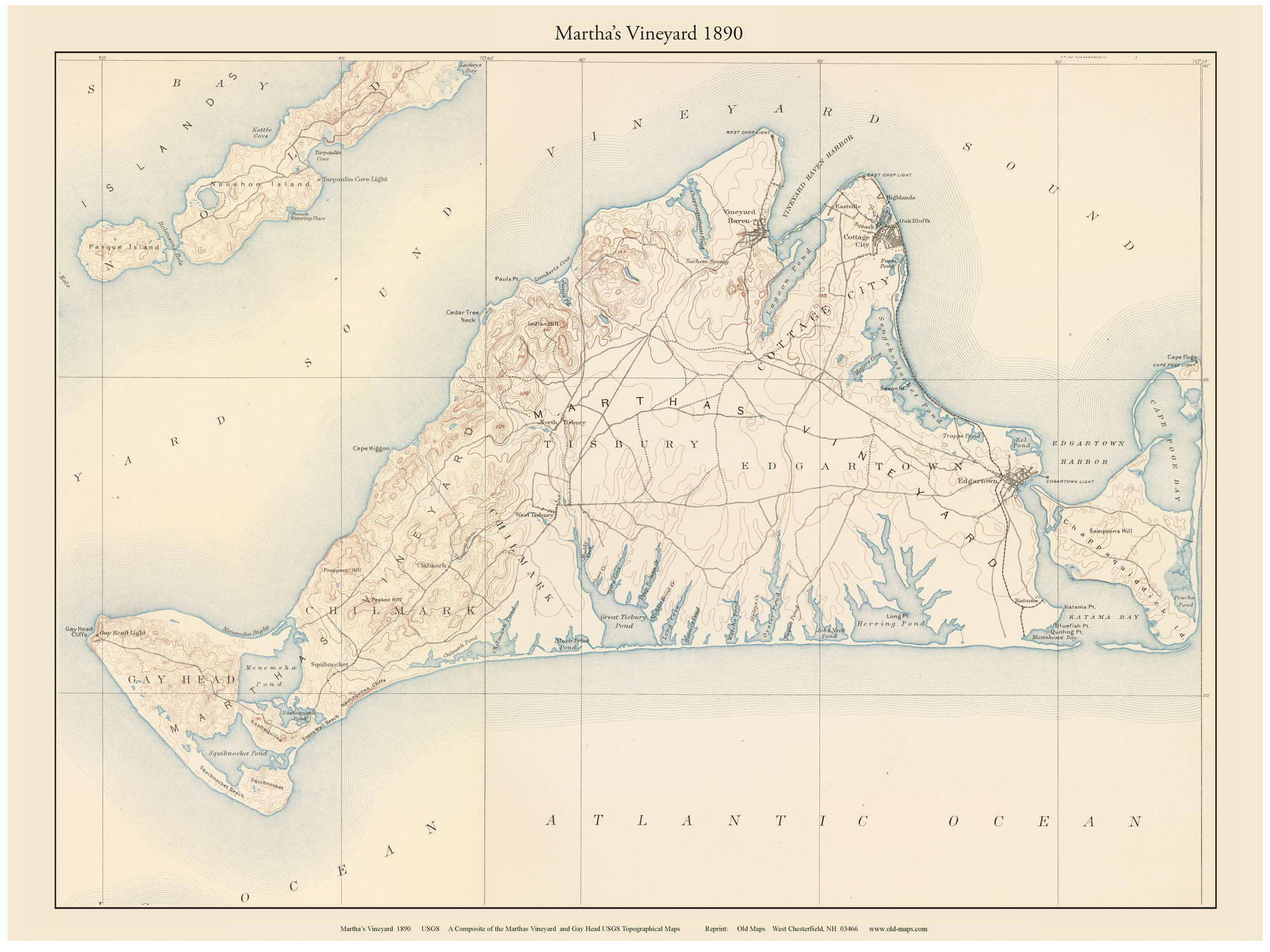 Martha S Vineyard Zip Code Map Martha's Vineyard 1890 Map Usgs Custom Old Topographical | Etsy Hong Kong