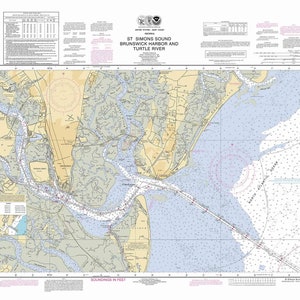 Brunswick Harbor and Turtle River 2012 - St. Simons Sound - Map Old Nautical Chart - Georgia - Reprint - AC Harbors 447