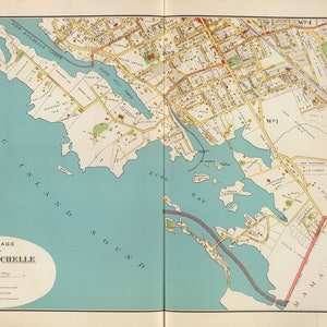 New Rochelle Village (South - Sheet 2) 1893 - Old Town Map Reprint - Westchester County, New York - Homeowner Names - NYC Metro Atlas #15