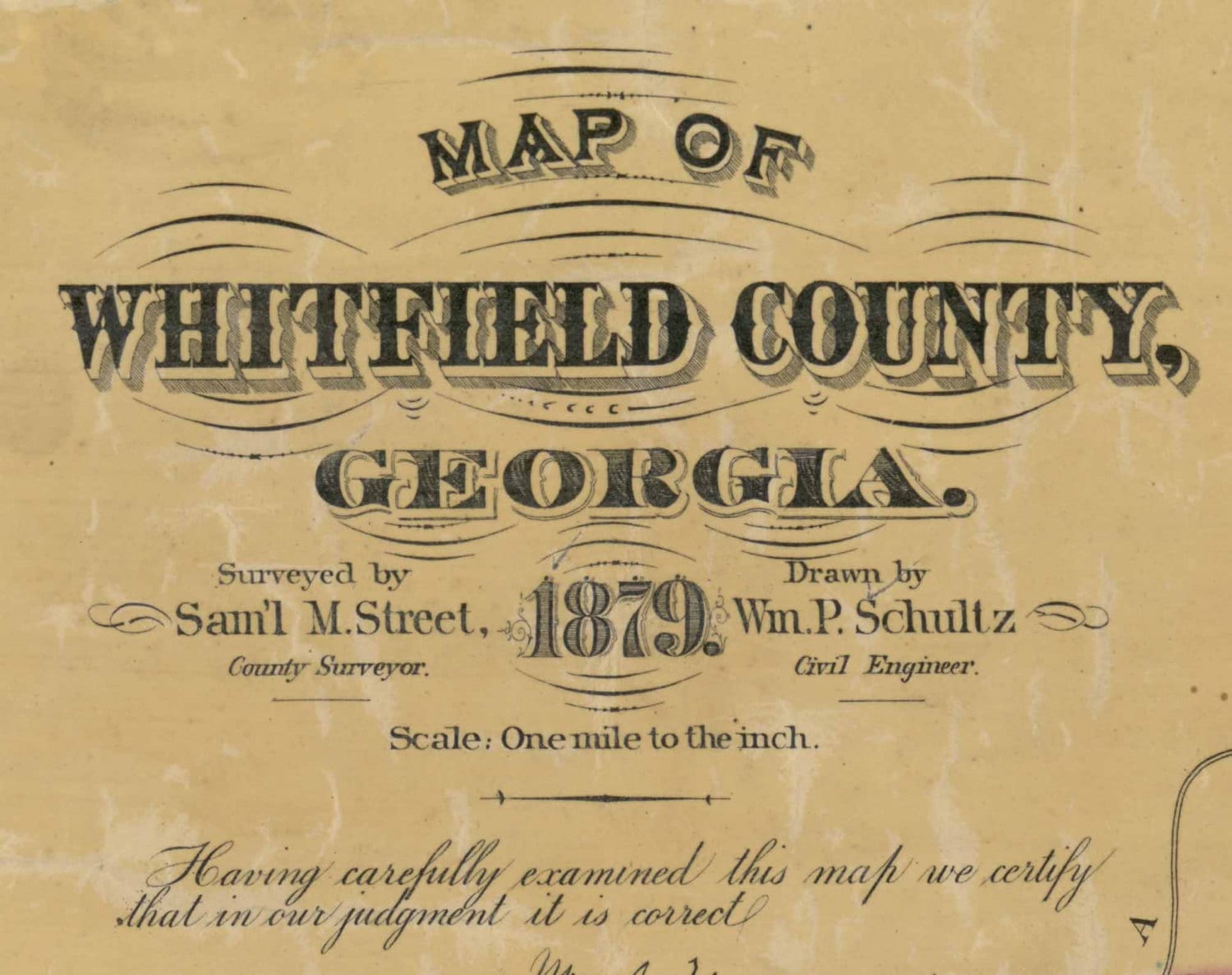 Whitfield County 1879 Old Map Old Wall Map With Etsy
