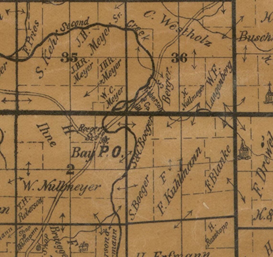 Gasconade County Missouri 1875 Old Wall Map With Landowner Etsy