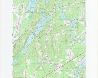 Purgatory, Maine - 1980 Original USGS Topographic Map - Litchfield - Batchelders Crossing -  good condition -  ME 416 OMH