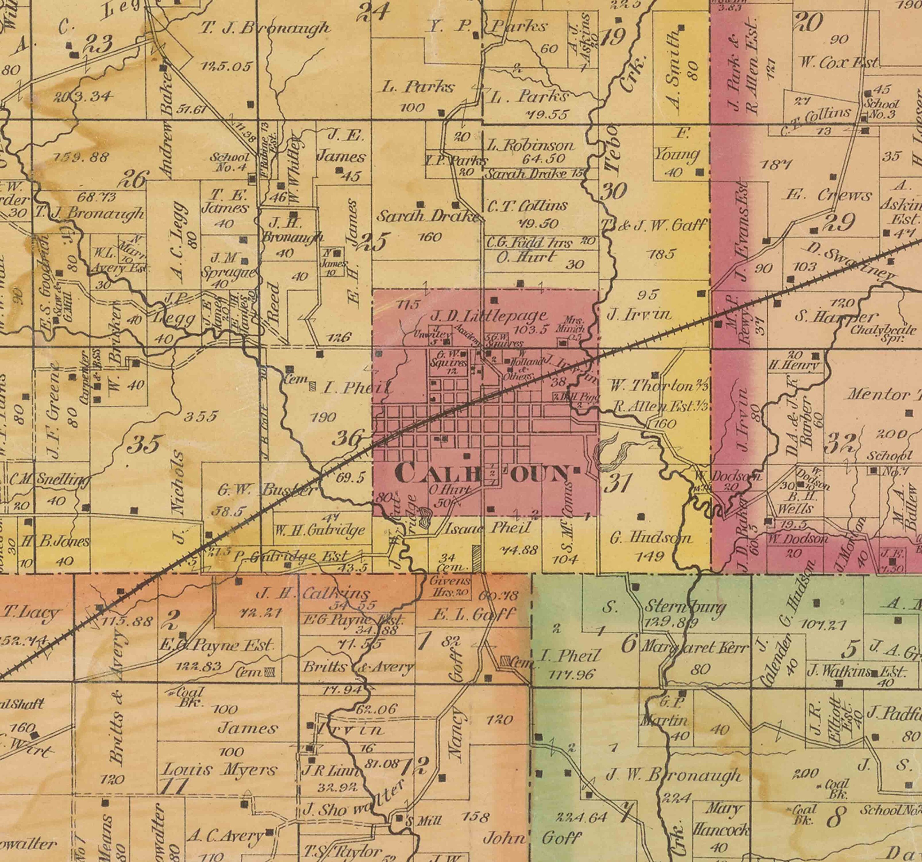 Henry County Missouri 1877 Old Wall Map with Landowner & Etsy