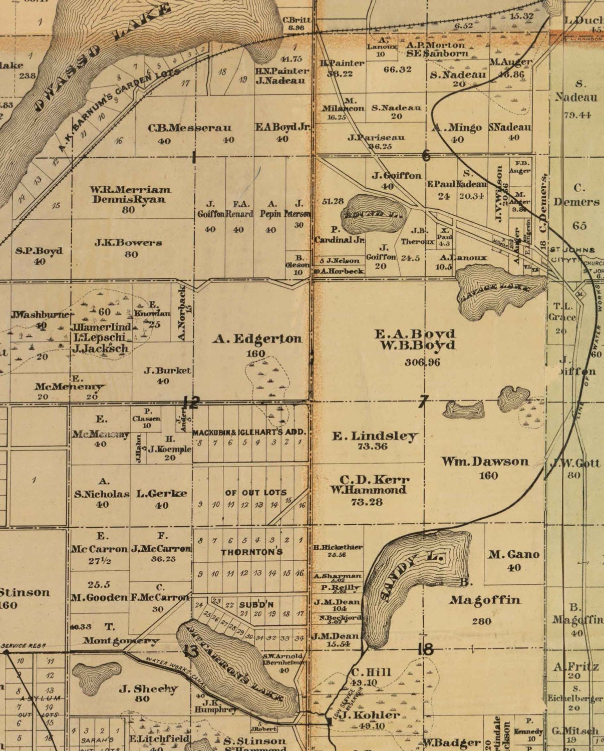 Ramsey County Minnesota 1885 Old Wall Map Reprint With Etsy