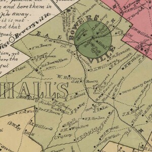 Hart County Georgia 1889 Old Map - Wall Map With Homeowner Names ...