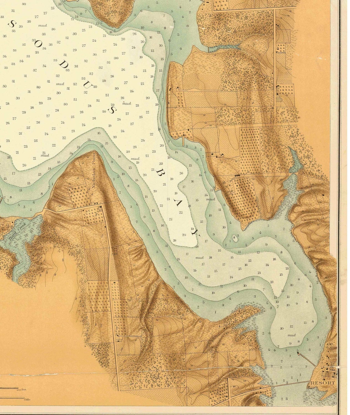 Great Sodus Bay New York 1902 Nautical Map Lake Ontario Etsy