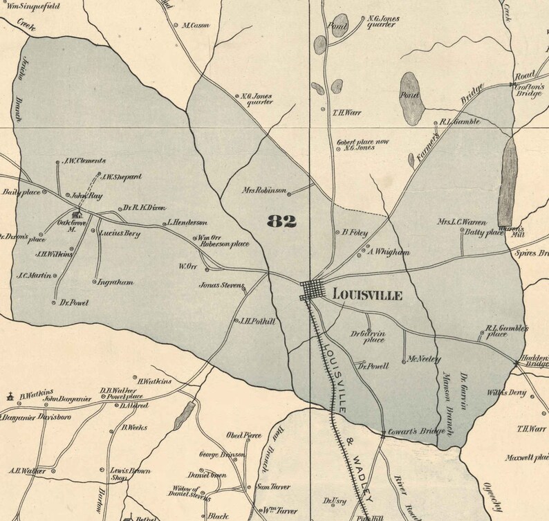 Jefferson County Old 1879 Map Wall Map With Etsy