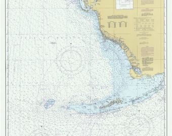 Habana to Tampa Bay - 1977 Nautical Map Florida Reprint General Chart 1113