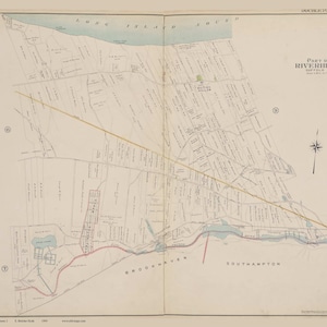 Riverhead (Part of) 1902-1909 Old Town Map Reprint Suffolk County, New York, Homeowner Names, Genealogy  NY Atlas V2 #08