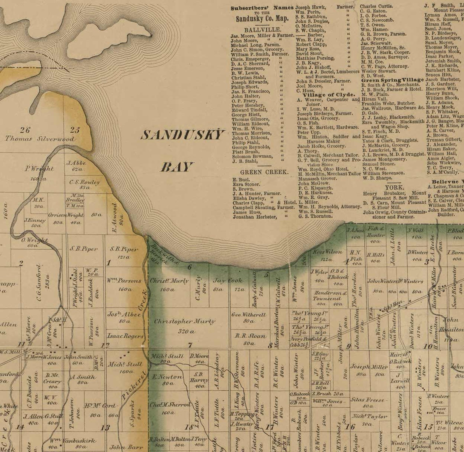 Sandusky County Ohio 1860 Old Wall Map Reprint With Etsy
