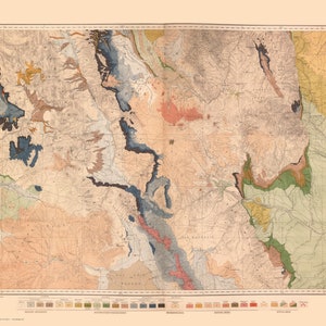 Central Colorado 1877 - Colorado Springs - Geological Old Map - F.V. Hayden Atlas - G5
