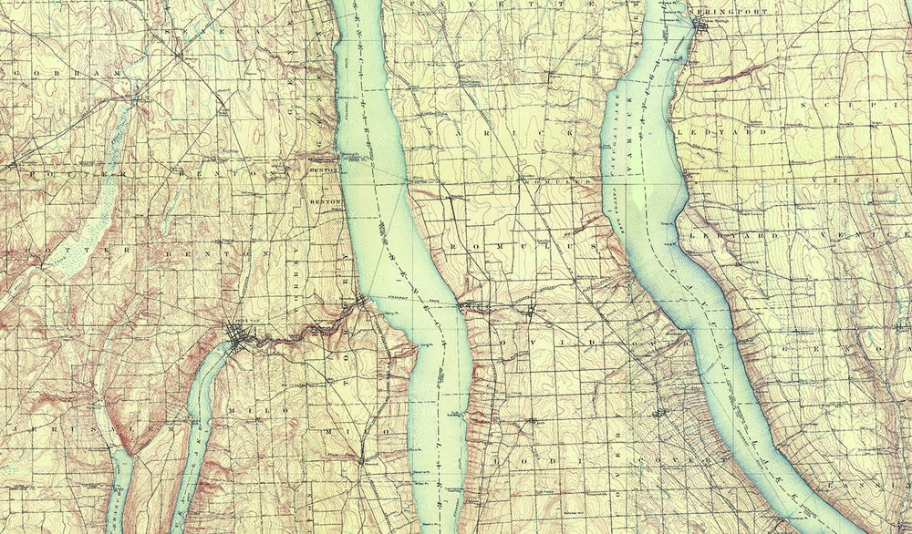 Finger Lakes and Oneida Lake ca 1904 Poster Map New York | Etsy