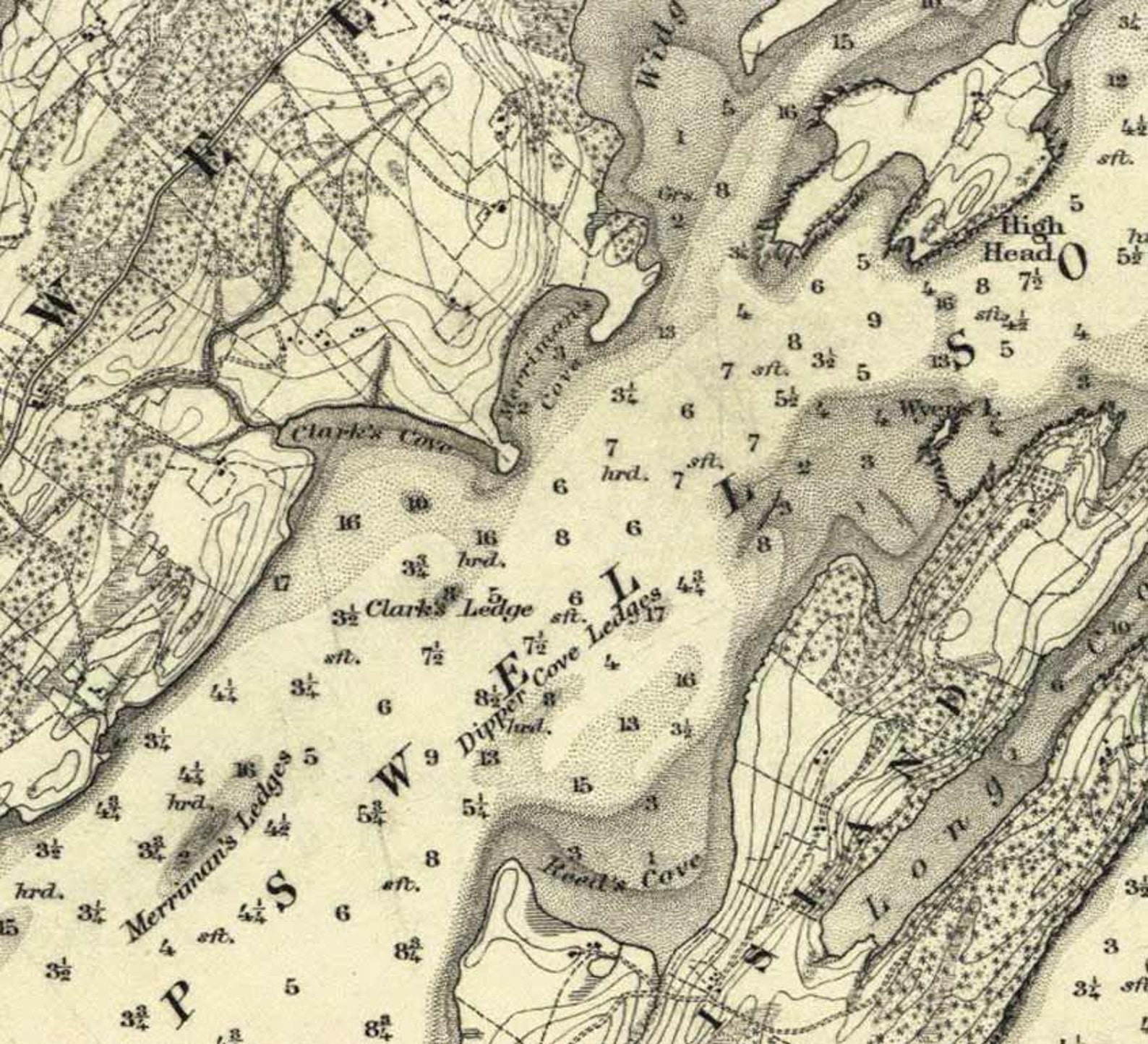 Harpswell Maine 1872 Nautical Chart Harbors 202 Custom Etsy