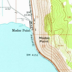 Upper Klamath Lake Ca 1957 Old Topographic Map USGS Custom Composite ...