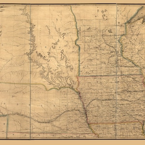 May include: An antique map of the Chicago & Northwestern Railway, showing the route of the railroad through the Midwestern United States. The map is printed in black and white on a cream-colored paper. The map is divided into three sections, with the westernmost section showing the route of the railroad through the states of Wisconsin, Iowa, and Minnesota. The central section shows the route of the railroad through the states of Illinois and Indiana. The easternmost section shows the route of the railroad through the states of Michigan and Ohio.
