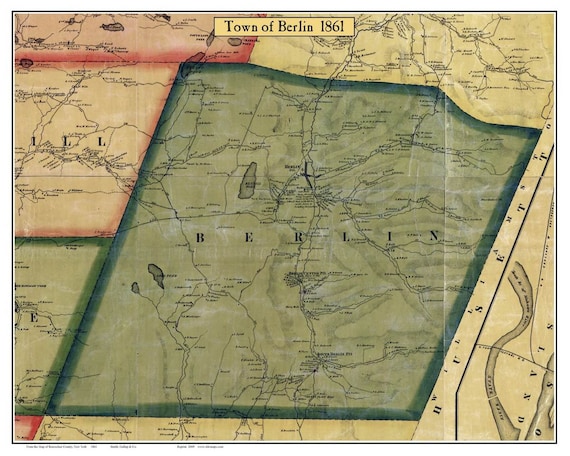New Berlin Ny Map Berlin 1861 Old Town Map With Homeowner Names New York | Etsy Ireland