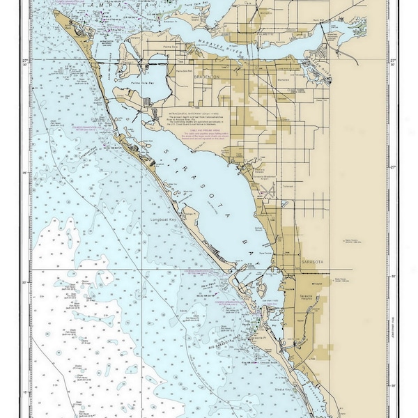Lido Key Florida Map from Etsy