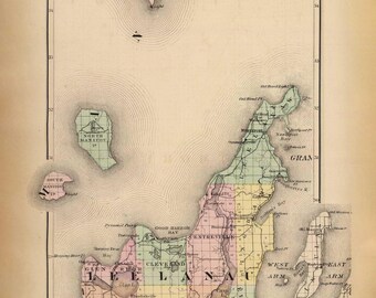 Leelanau County Michigan 1873    - MI Atlas 1873  #58