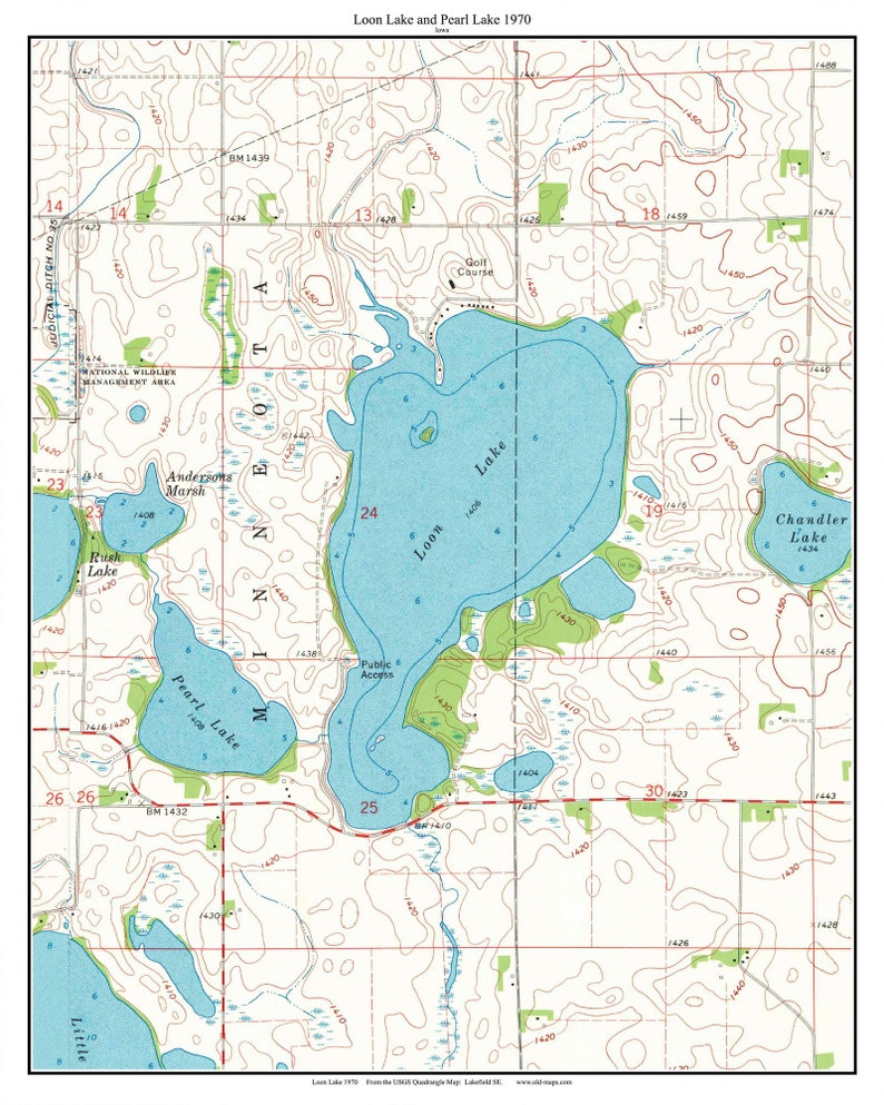 Loon Lake 1970 Old Map Topo Custom Composite USGS Reprint Etsy