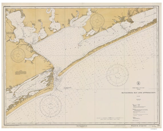 1857 Coastal Survey Map Nautical Chart Of Matagorda Bay And Lavaca Bay 