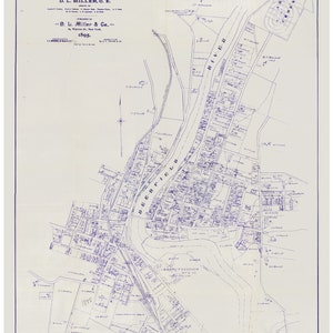 Shelburne Falls Massachusetts  1895 - Miller - Blueprint - Old Town Map Reprint - Homeowner Names - Genealogy - Cities Other