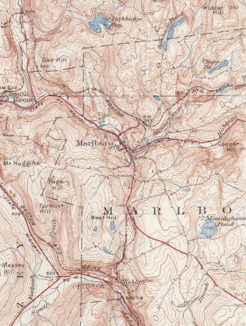 Monadnock NH 1932 1936 Original USGS Topographic Map 80 Etsy