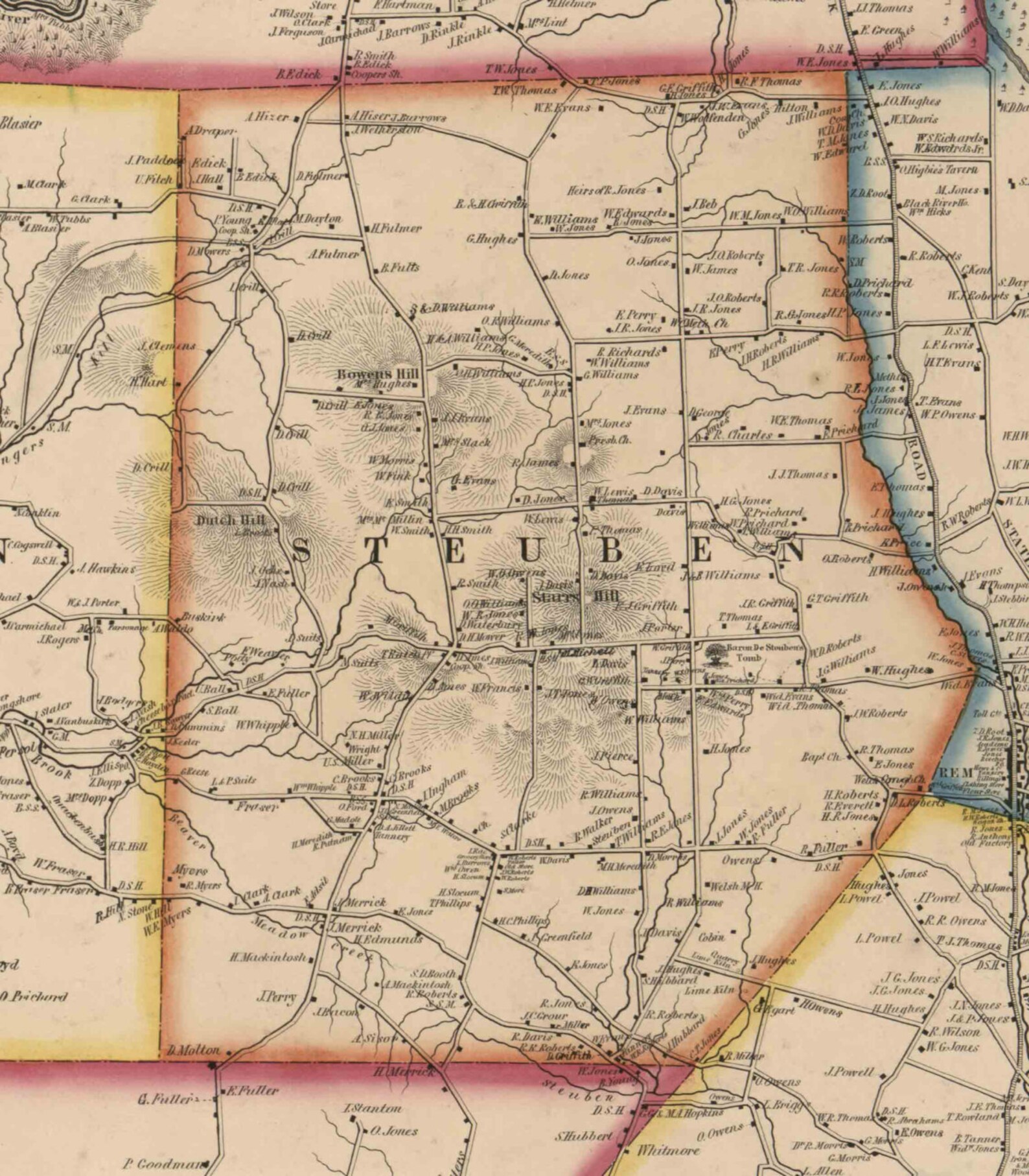 Oneida County New York 1852 Old Wall Map Reprint With  Etsy