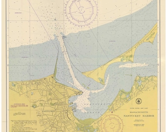 Nantucket Harbor,  MA - 1953 Nautical Map   - Reprint - Harobrs Chart 343