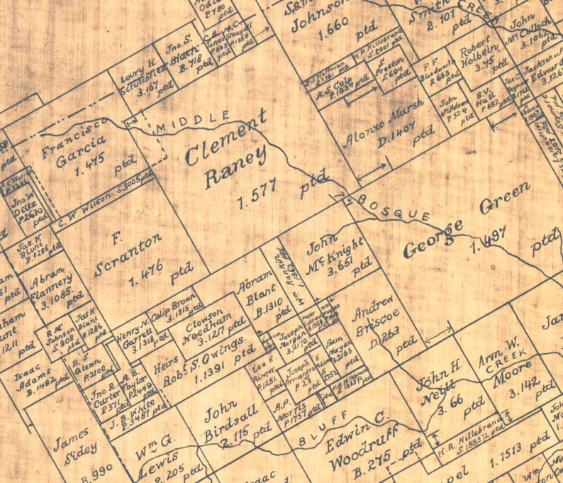 Mclennan County Texas 1896 Old Wall Map Reprint With Land Etsy