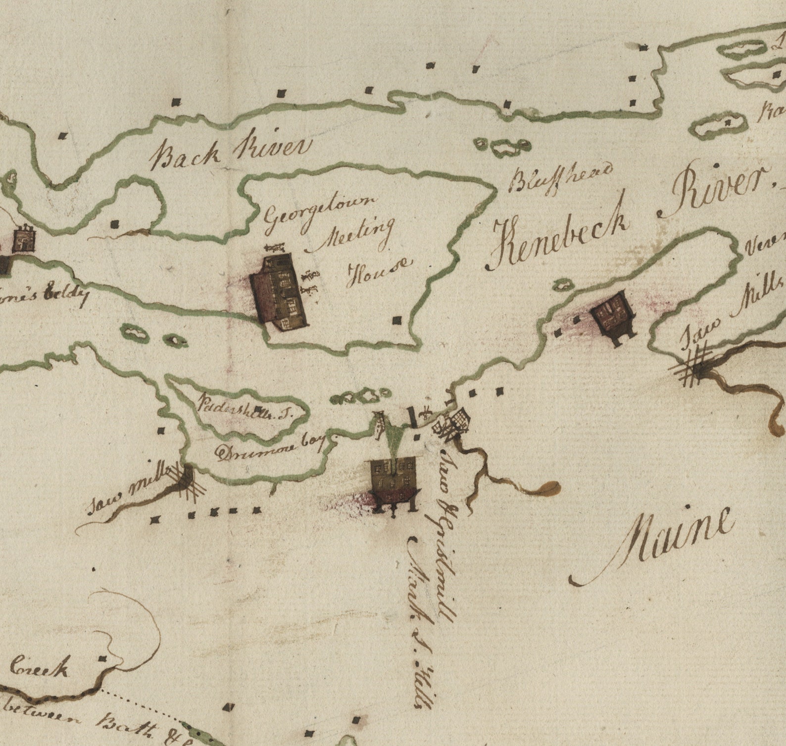 Maine 1795 Map Reprint Maine Cities Other Etsy