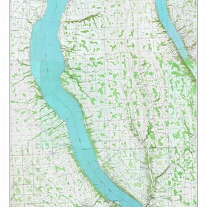 Cayuga Lake - 1974 USGS Old Topographic Map   Custom Composite Reprint New York Finger Lakes