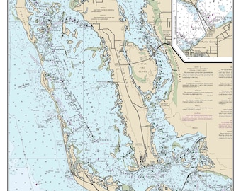 Sanibel Island & Pine Island  2015 Nautical Map Florida - Custom Print  80000 11426 - Reprint