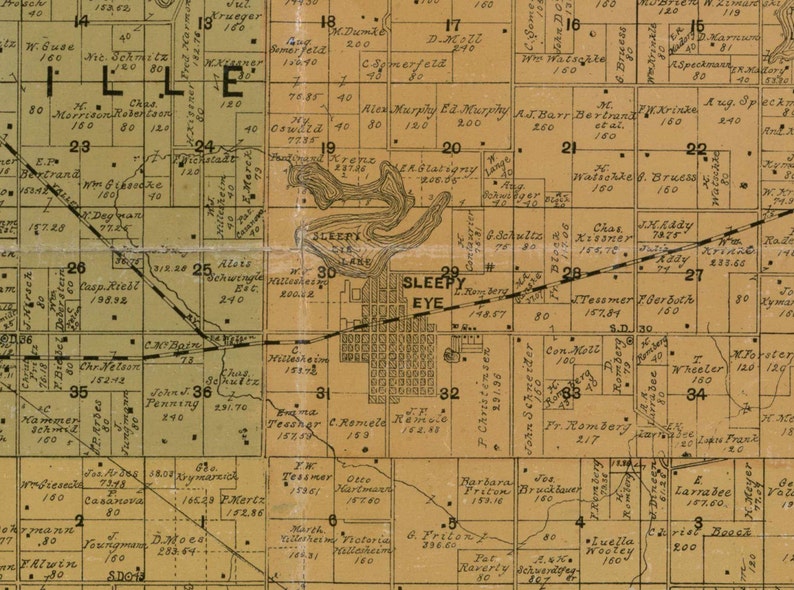 Brown County Minnesota 1900 Old Wall Map Reprint With Etsy