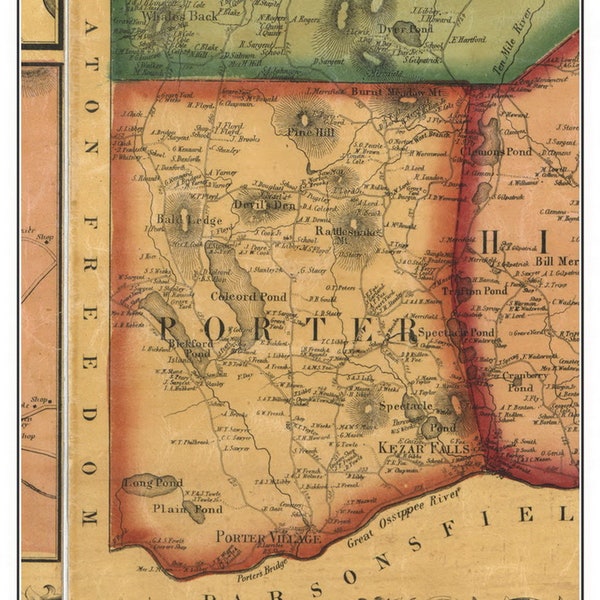 Porter Maine Map Etsy